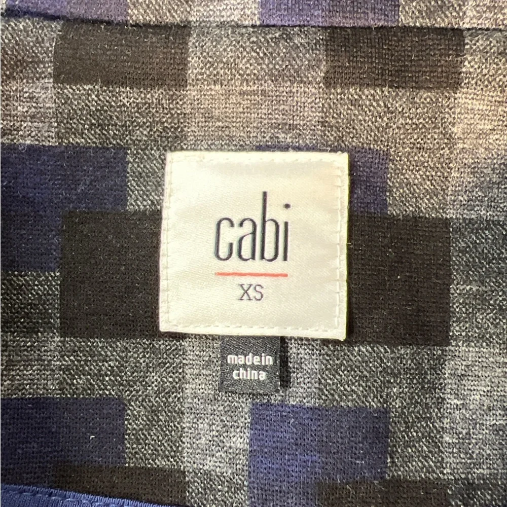 CAbi Blue and Gray Checkered Pea Coat - Picture 6 of 9